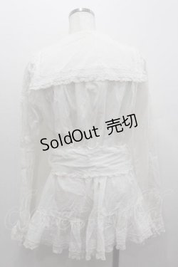 画像2: WONDERFUL WORLD / セーラーオーバーブラウス  ホワイト I-26-01-15-018-LO-BL-SA-ZI