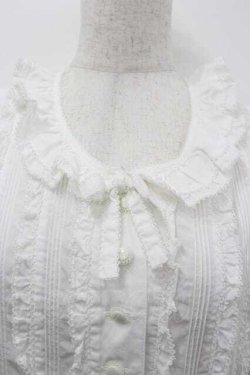 画像3: WONDERFUL WORLD / ピンタックフリル半袖ブラウス  白 I-26-01-15-020-LO-BL-SA-ZI