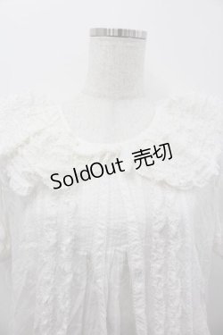 画像3: WONDERFUL WORLD / ピコフリル衿半袖ブラウス  白 I-26-01-15-021-LO-BL-SA-ZI