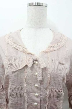 画像3: PINK HOUSE / フロントリボンピンタック半袖ブラウス  ピンク I-26-01-15-023-LO-BL-SA-ZI