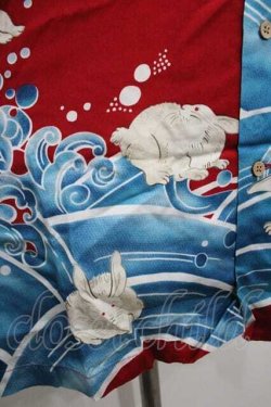 画像3: Karl Helmut / うさぎさん波半袖シャツ  赤Ｘ青 I-26-01-15-026-EL-BL-SA-ZI