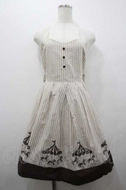 画像1: Fi.n.t / カルーセルストライプジャンパースカート  ブラウン I-26-01-15-029-CA-OP-SA-ZI