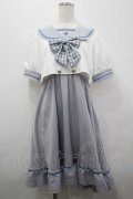 Amavel / Dreamingセーラーワンピース F 白×サックス I-26-01-15-031-CA-OP-TE-ZI