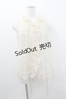 画像1: PINK HOUSE / ドットチュール&レースノースリーブブラウス  キナリ I-26-01-18-001-LO-BL-SA-ZI