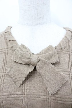 画像3: INGEBORG / チェックリボンニットトップス  ブラウン　　 I-26-01-18-039-LO-TO-SA-ZI