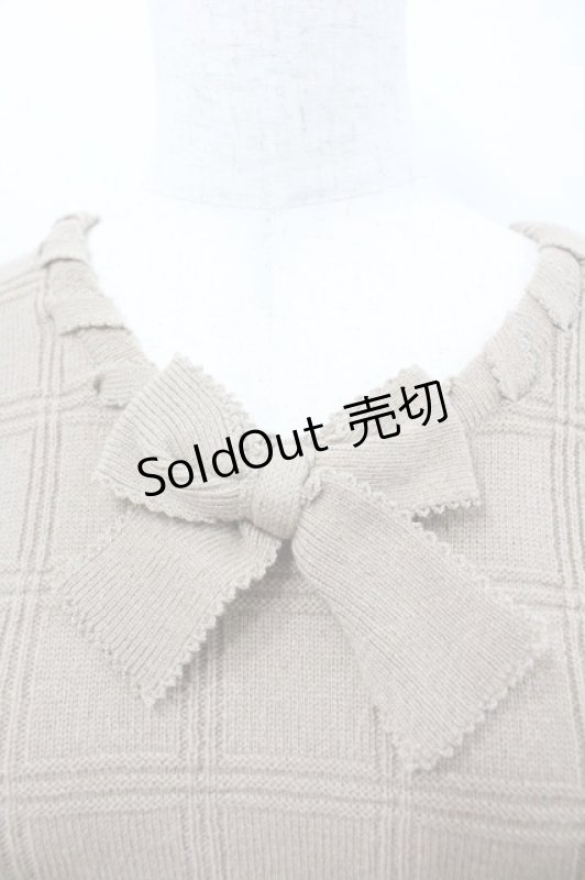 画像3: INGEBORG / チェックリボンニットトップス  ブラウン　　 I-26-01-18-039-LO-TO-SA-ZI (3)