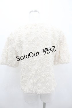 画像2: PINK HOUSE / 総フラワーモチーフ半袖カーディガン L キナリ I-26-01-18-040-LO-JA-SA-ZI