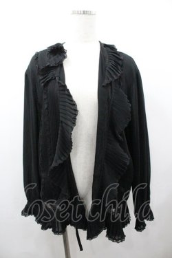 画像1: INGEBORG / プリーツフリルオーバーブラウス  ブラック I-26-01-18-007-LO-BL-SA-ZI