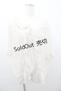 画像1: PINK HOUSE / チュールフリルハシゴレースオーバーブラウス  キナリ I-26-01-18-008-LO-BL-SA-ZI