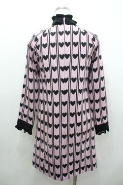 画像2: MILK / ハートレジメンタルワンピース  ピンクＸ黒 I-26-01-18-052-ML-OP-SA-ZI