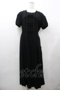 PINK HOUSE / 半袖プリーツワンピース  ブラック I-26-01-18-054-LO-OP-SA-ZI