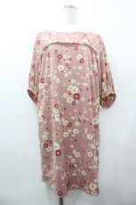 画像1: PINK HOUSE / 胸元切り替え花柄五分袖ワンピース  ピンク I-26-01-18-055-LO-OP-SA-ZS (1)