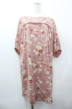 画像1: PINK HOUSE / 胸元切り替え花柄五分袖ワンピース  ピンク I-26-01-18-055-LO-OP-SA-ZI