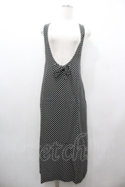 画像1: PINK HOUSE / リボンドットジャンパースカート  黒Ｘ白 I-26-01-18-058-LO-OP-SA-ZI