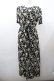 画像1: INGEBORG / カメリアリボン総柄半袖ワンピース  黒Ｘ白 I-26-01-18-059-LO-OP-SA-ZI (1)