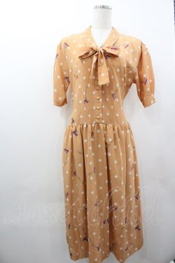 画像1: PINK HOUSE / チェックお花柄ワンピース  オレンジＸ白Ｘ緑 I-26-01-18-064-LO-OP-SA-ZI