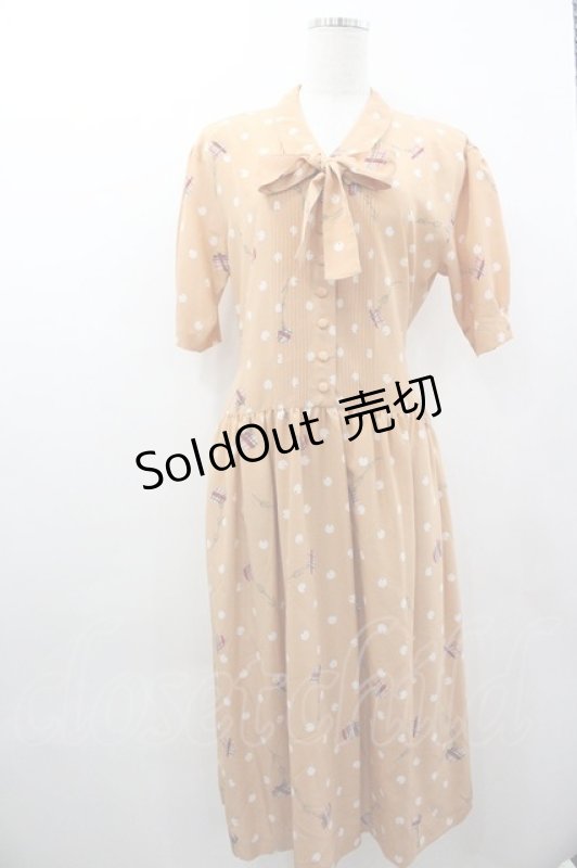 画像1: PINK HOUSE / チェックお花柄ワンピース  オレンジＸ白Ｘ緑 I-26-01-18-064-LO-OP-SA-ZS (1)