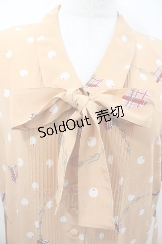 画像3: PINK HOUSE / チェックお花柄ワンピース  オレンジＸ白Ｘ緑 I-26-01-18-064-LO-OP-SA-ZS (3)