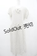 PINK HOUSE / ドット&リボン半袖ワンピース  白Ｘ黒 I-26-01-18-065-LO-OP-SA-ZS
