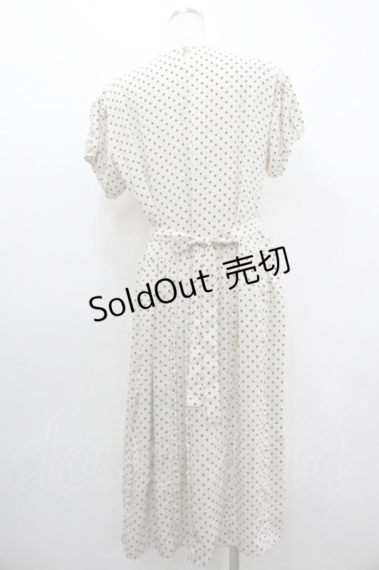 画像2: PINK HOUSE / ドット&リボン半袖ワンピース  白Ｘ黒 I-26-01-18-065-LO-OP-SA-ZS (2)