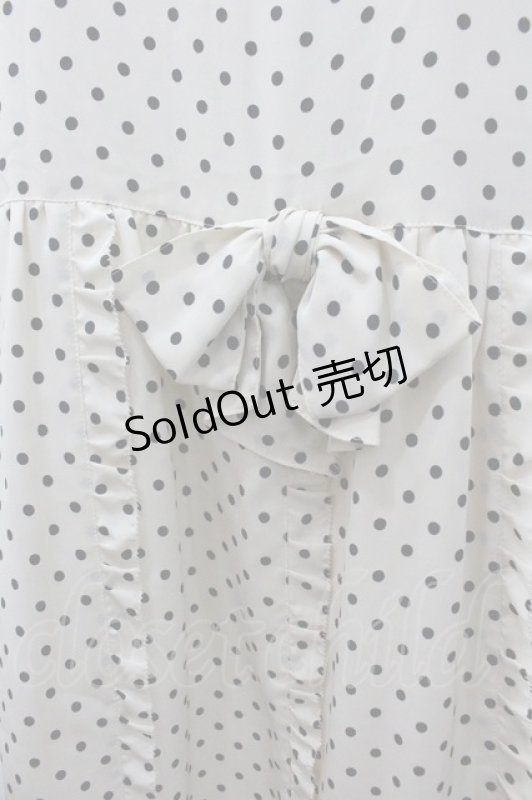 画像3: PINK HOUSE / ドット&リボン半袖ワンピース  白Ｘ黒 I-26-01-18-065-LO-OP-SA-ZS (3)