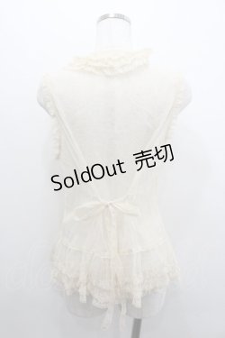 画像2: PINK HOUSE / ドットチュール&レースノースリーブブラウス  キナリ I-26-01-18-001-LO-BL-SA-ZI