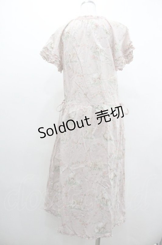 画像2: PINK HOUSE / ひつじプリントミディワンピース  ピンク I-26-01-18-067-LO-OP-SA-ZS (2)