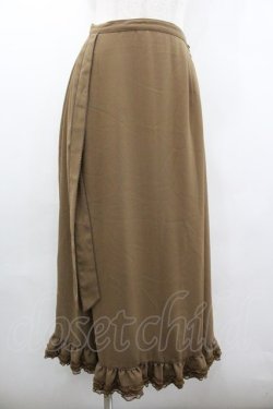 画像3: KANEKO ISAO / たくし上げリボン付き裾レースフリルスカート  カーキ I-26-01-18-068-EL-SK-SA-ZI