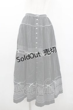 画像1: PINK HOUSE / PH刺繍デニムスカート  ブラック I-26-01-18-069-LO-SK-SA-ZI