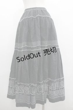 画像2: PINK HOUSE / PH刺繍デニムスカート  ブラック I-26-01-18-069-LO-SK-SA-ZI