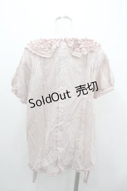 画像2: WONDERFUL WORLD / ピコフリル襟半袖ブラウス  ピンク I-26-01-18-011-LO-BL-SA-ZI