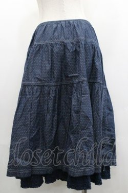 画像2: PINK HOUSE / 裾フリルプリント段スカート  ブルー I-26-01-18-073-LO-SK-SA-ZI