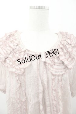 画像3: WONDERFUL WORLD / ピコフリル襟半袖ブラウス  ピンク I-26-01-18-011-LO-BL-SA-ZI