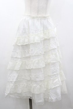 画像1: PINK HOUSE / フリルレーススカート  白 I-26-01-18-076-LO-SK-SA-ZI