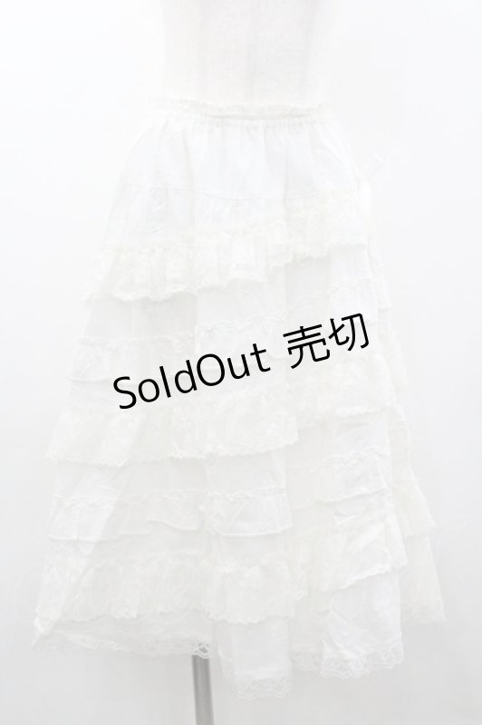 画像1: PINK HOUSE / フリルレーススカート  白 I-26-01-18-076-LO-SK-SA-ZS (1)