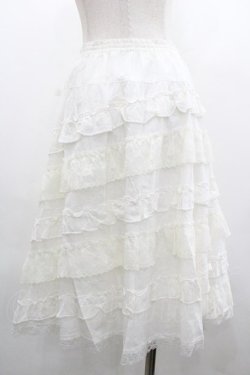 画像2: PINK HOUSE / フリルレーススカート  白 I-26-01-18-076-LO-SK-SA-ZI