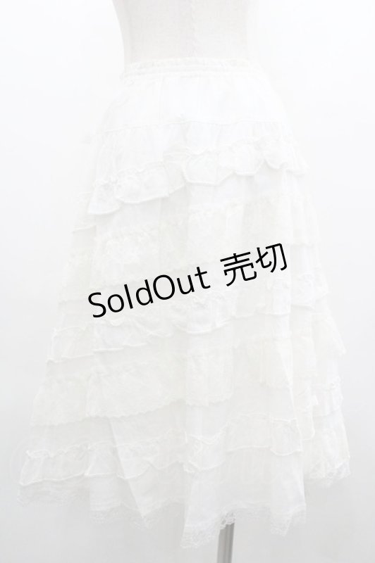 画像2: PINK HOUSE / フリルレーススカート  白 I-26-01-18-076-LO-SK-SA-ZS (2)