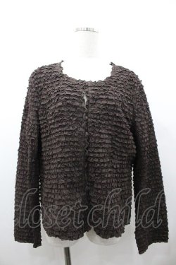 画像1: PINK HOUSE / ピコフリルカーディガン  ブラウン I-26-01-18-012-LO-TO-SA-ZI