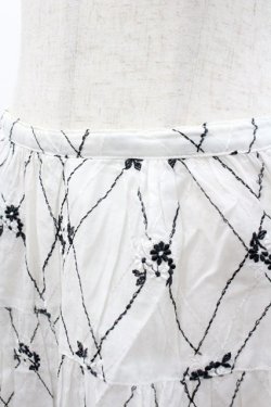 画像3: KETTY / スカート  格子フラワー刺繍 I-26-01-18-082-EL-SK-SA-ZI