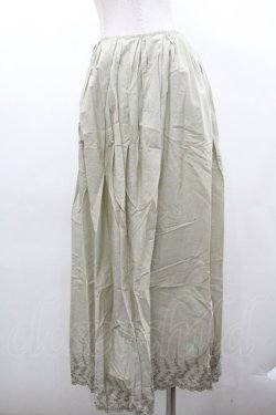 画像2: KETTY / スカート  裾刺繍グリーン I-26-01-18-086-EL-SK-SA-ZI