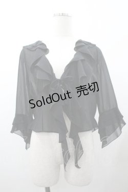 画像1: PINK HOUSE / シアーフリルボレロ  ブラック I-26-01-18-013-LO-TO-SA-ZI