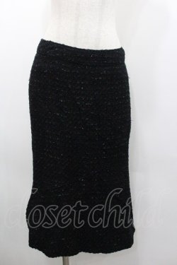 画像1: INGEBORG / セットアップスカート  黒ラメワッフル I-26-01-18-091-0-SK-SA-ZI