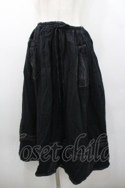 画像1: PINK HOUSE / 裾刺繍ラインスカート  黒Ｘ白 I-26-01-18-092-LO-SK-SA-ZI