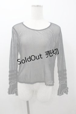 画像1: PINK HOUSE / チュール袖フリルトップス  ブラック I-26-01-18-002-LO-TO-SA-ZI