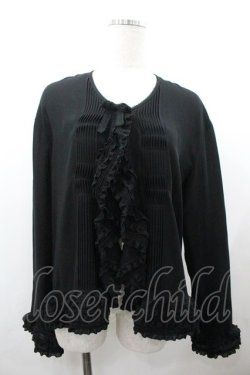 画像1: KANEKO ISAO / ピコフリルオーバーブラウス  ブラック I-26-01-18-014-EL-BL-SA-ZI