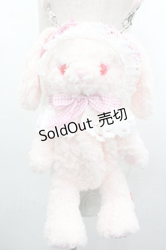 画像2: BABY,THE STARS SHINE BRIGHT / うさくみゃポシェット  ピン×ピンクギンガムリボ I-26-01-18-108-BA-BG-TE-ZI (2)