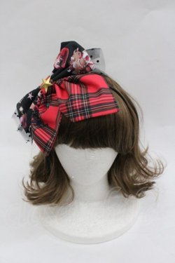 画像1: Royal Princess Alice / Skull Psycho Strawberryカチューシャ  黒ｘ赤 I-26-01-18-113-LO-AC-SA-ZI