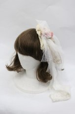 画像1: Morun x Muuna Stoik / ローズモチーフシフォンキャノティエ  白ｘ生成り I-26-01-18-115-LO-AC-SA-ZI (1)