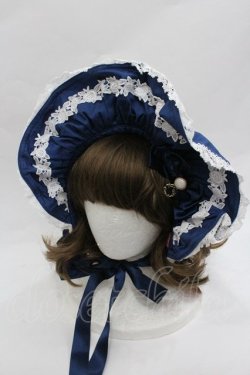 画像1: BABY,THE STARS SHINE BRIGHT / Rose Lace Rococoボンネット  ネイビー I-26-01-18-116-BA-AC-SA-ZI