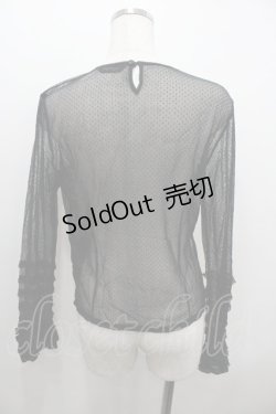 画像2: PINK HOUSE / チュール袖フリルトップス  ブラック I-26-01-18-002-LO-TO-SA-ZI